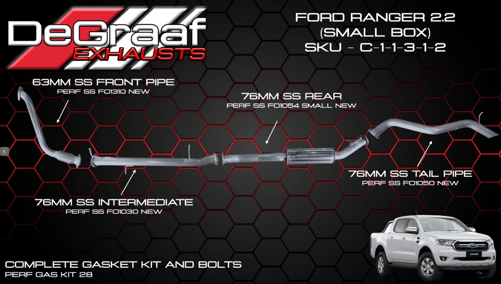 DeGraaf Performance Pipe (Small Box) | Ford Ranger S/C & D/C (2011-2022)