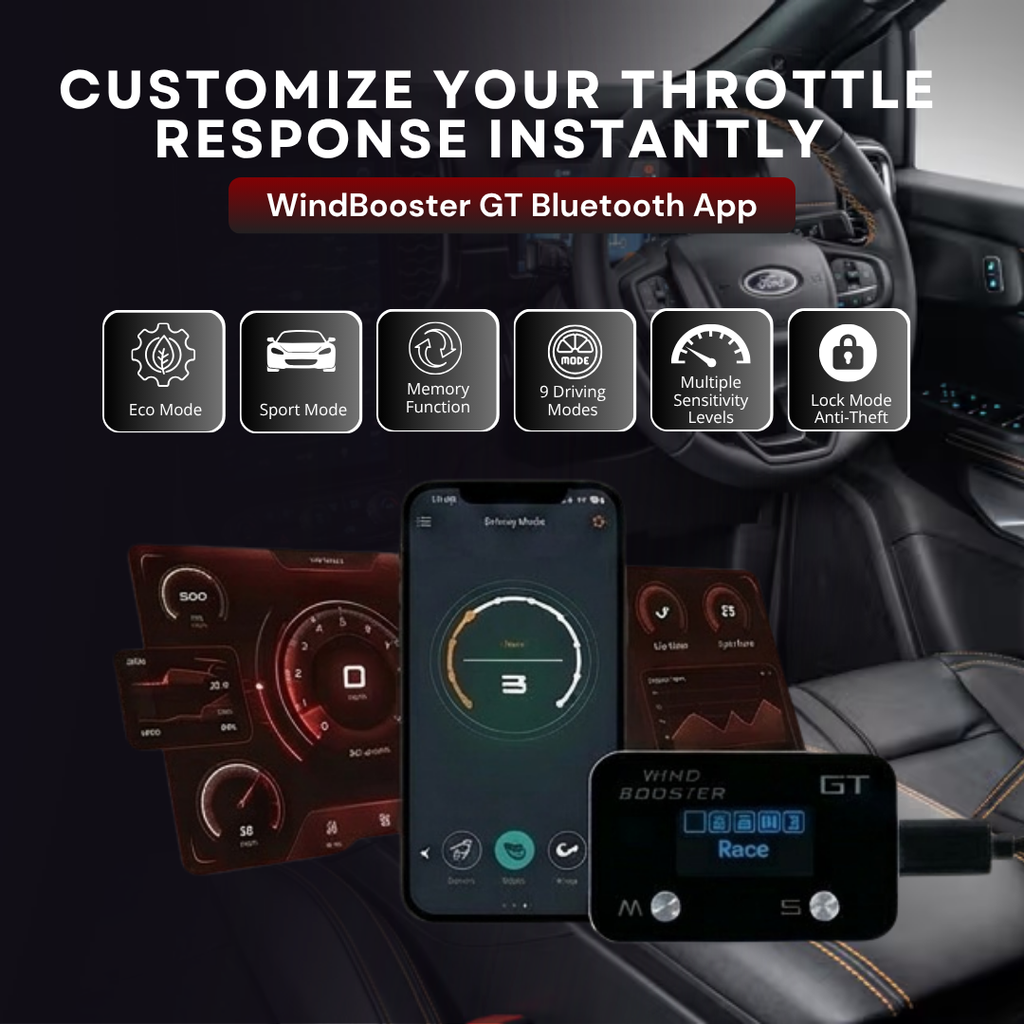 Wind Booster GT Bluetooth Throttle Controller for Ford Ranger (2015 - 2026)