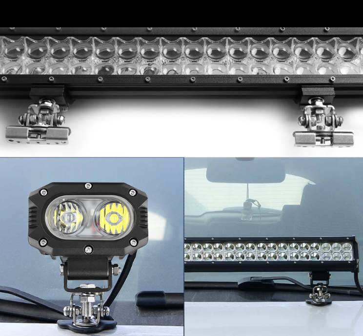 Universal 4x4 Bonnet Ditch Light Brackets | Hood Hinge Mounts (Pair)