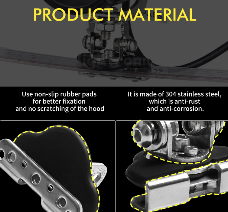 Universal 4x4 Bonnet Ditch Light Brackets | Hood Hinge Mounts (Pair)