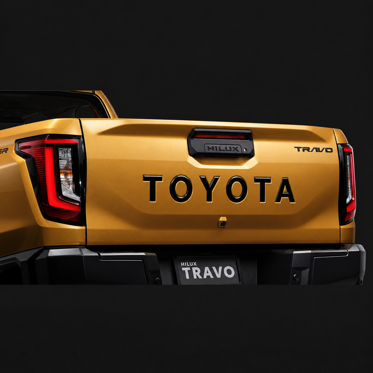 Toyota Hilux Travo 2026 | Tailgate TOYOTA Lettering 3D Moulded  | Gloss Black