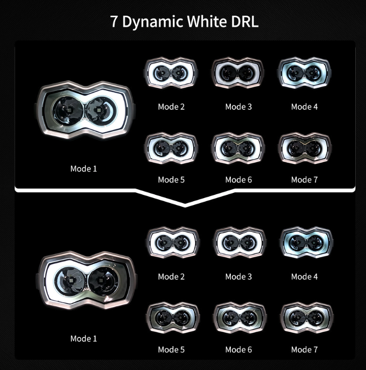 4-Inch Off-Road Dual LED Ditch / A-Pillar Light Pod Kit | White & Amber DRL(Pair)