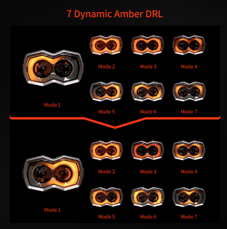 4-Inch Off-Road Dual LED Ditch / A-Pillar Light Pod Kit | White & Amber DRL(Pair)