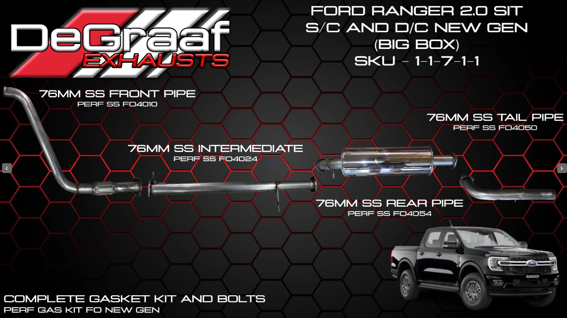 DeGraaf Performance Pipe (Small Box) | Next Gen Ford Ranger  2.0 SIT SC, Club and D/C (2022 +)