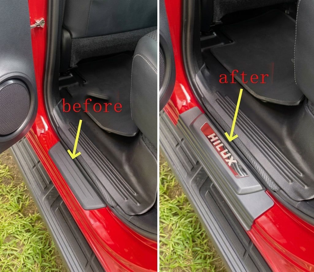 Door Sill Scuff Plates for Toyota Hilux & Travo (2016–Current) | 4-Piece Set