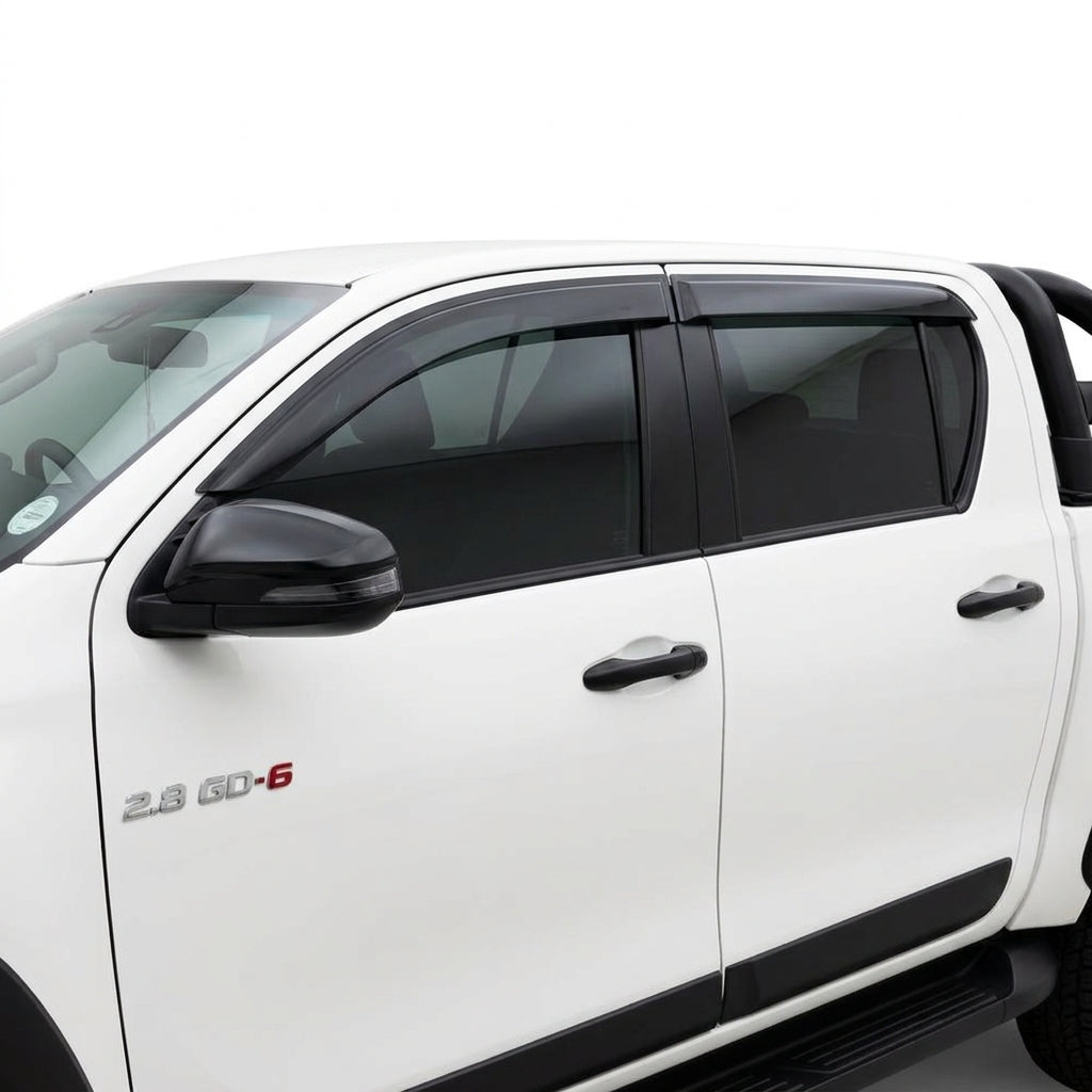 Toyota Hilux Travo Weather Shields - Matt Black | Double Cab