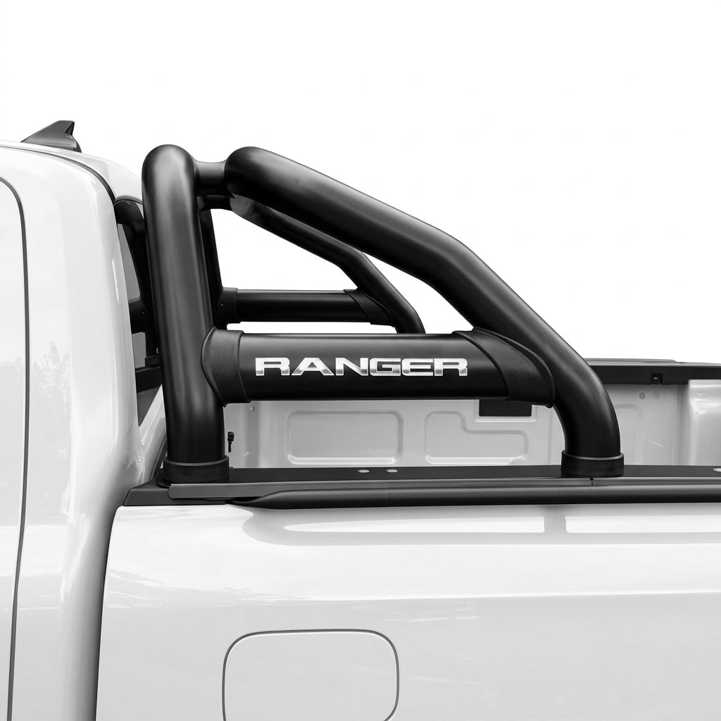 Sports Bar Oval Side Tubes Black | Ford Ranger Next Gen  - Double / Extended Cab