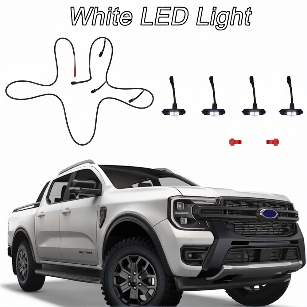 Ford Ranger Next-Gen Wildtrak Style Front Grille with LED Marker Lights (Amber or White)