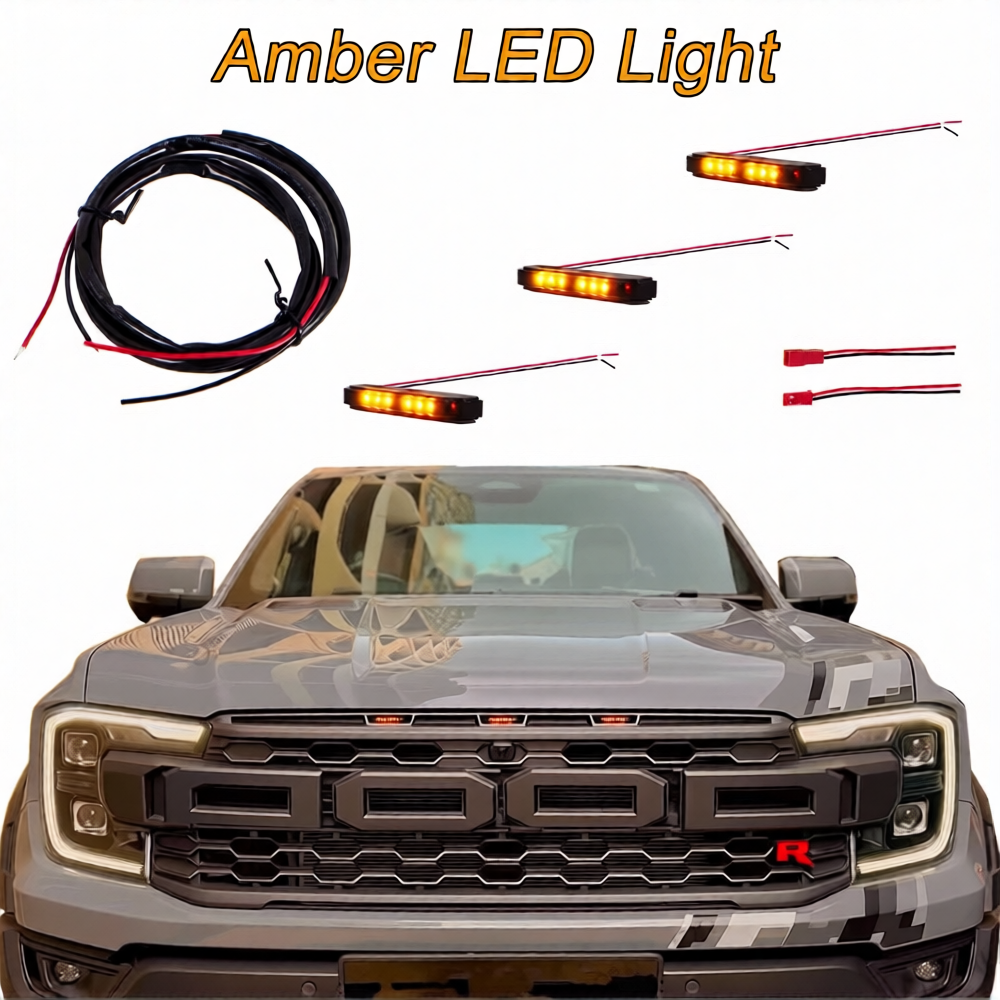 Next-Gen Ford Ranger Grille - Top LED Marker Lights (Amber or White)