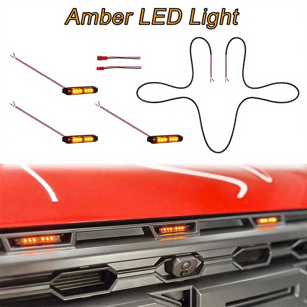 Next-Gen Ford Ranger Grille - Top LED Marker Lights (Amber or White)
