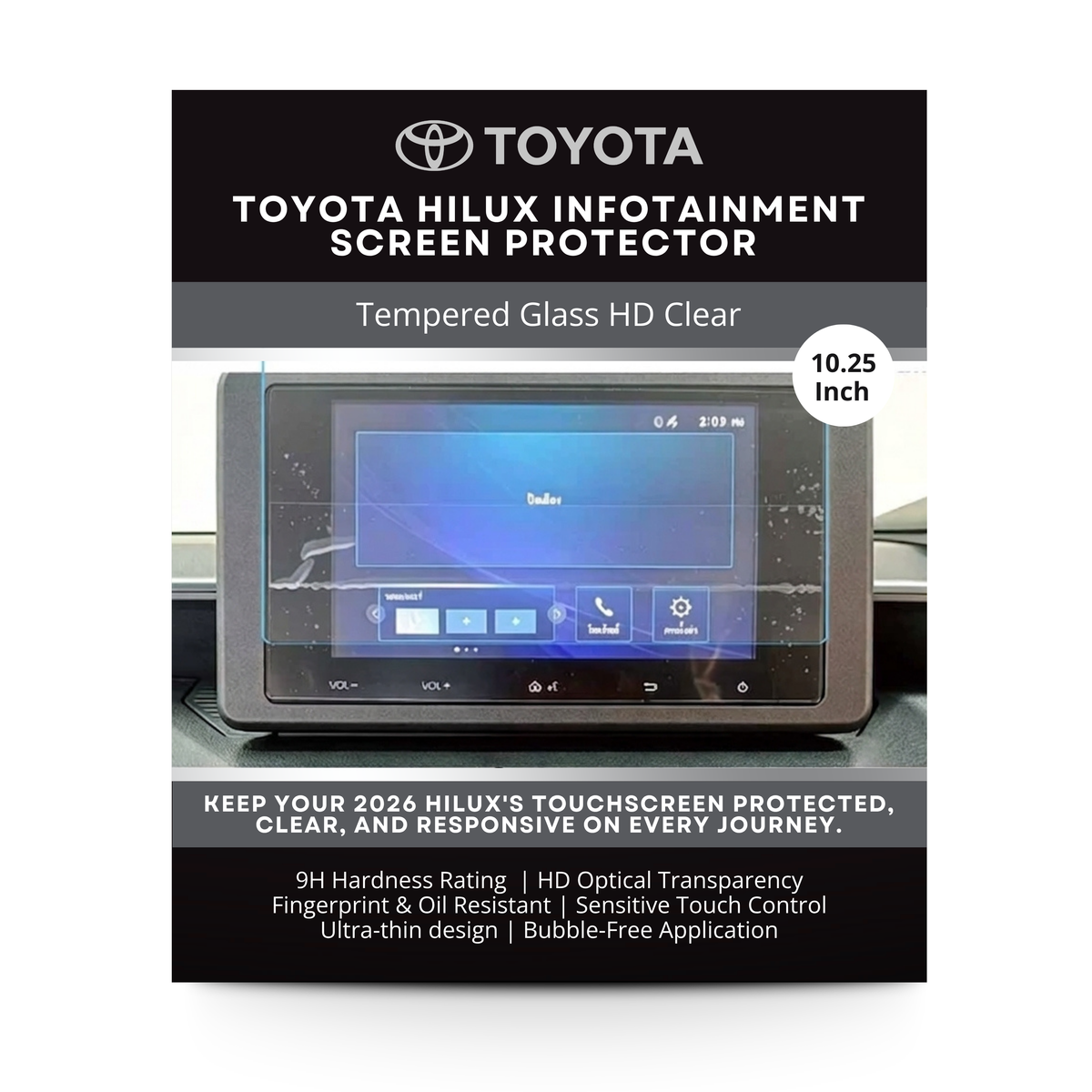 Toyota Hilux Infotainment Screen Protector – Tempered Glass HD Clear (10.25" / 12.3")