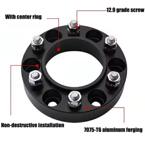Ford Ranger 35mm Hub Centric Wheel Spacers - (2012-Current) - Black T6061 Forged Alloy