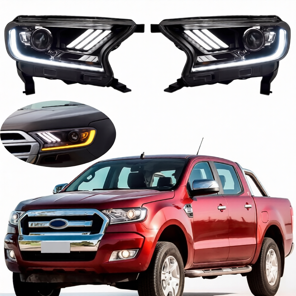 Ford Ranger & Everest Mustang Style Full LED Headlights (2015-2021) – Sequential DRL