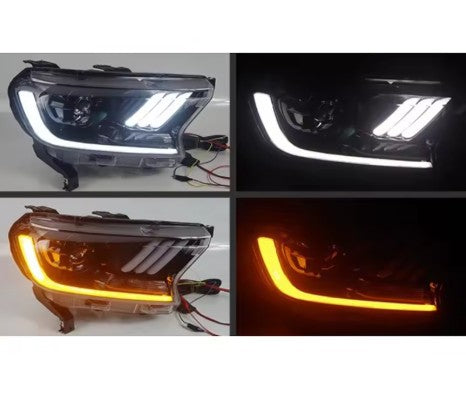 Ford Ranger & Everest Mustang Style Full LED Headlights (2015-2021) – Sequential DRL