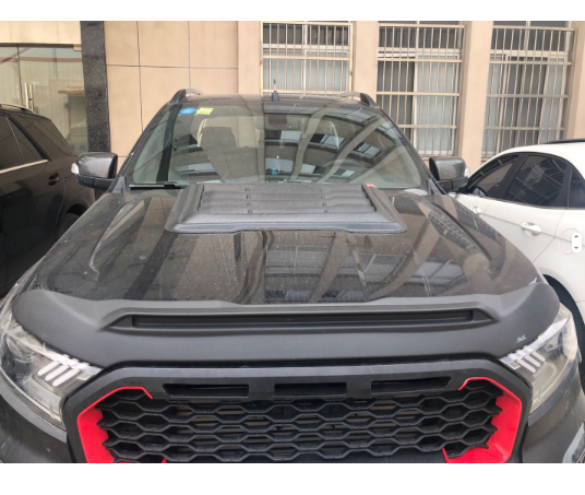 Ford Ranger T7 & T8 Bonnet Protector - (2015-2022) - Matte Black (Non-LED)