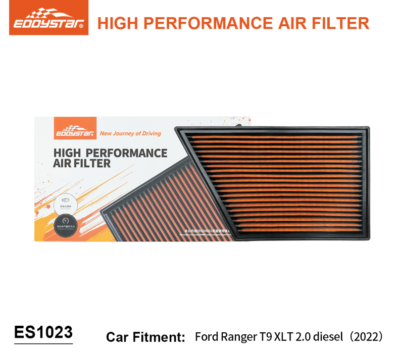 EDDYSTAR High-Performance Washable Engine Air Filter for Next-Gen Ford Ranger & Everest | ES1023
