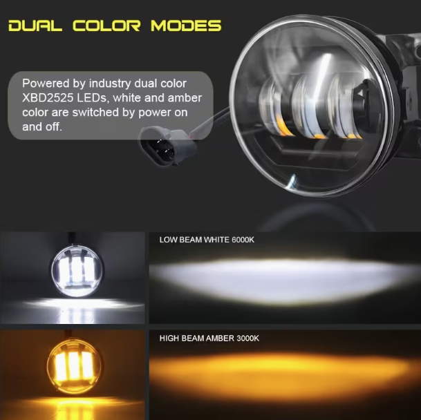 Ford Ranger Next-Gen XL Dual-Color LED Fog Light & Complete Wiring Kit (2022-2026)