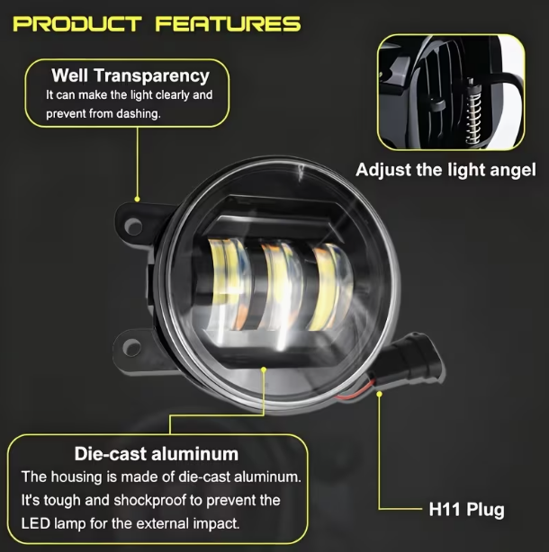 Ford Ranger Next-Gen XL Dual-Color LED Fog Light & Complete Wiring Kit (2022-2026)
