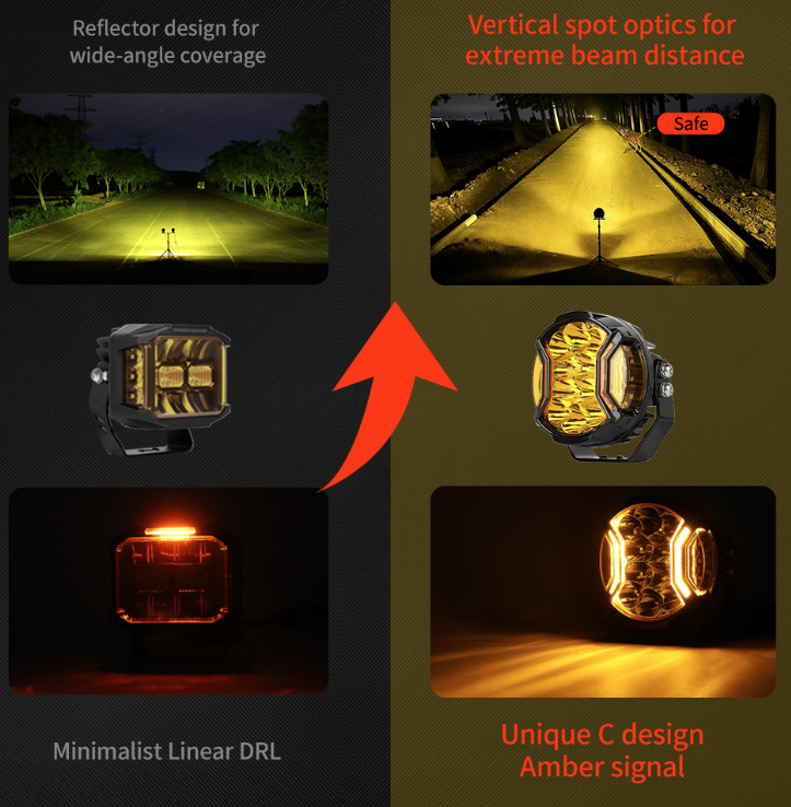 Ultra-Bright Off-Road LED Side Shooter Spotlights | 3" & 5" Combo Beam Pods