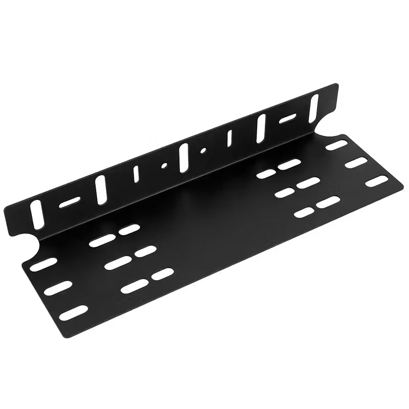 Universal Front Number Plate & LED Light Bar Mounting Bracket – Heavy Duty Steel | Black