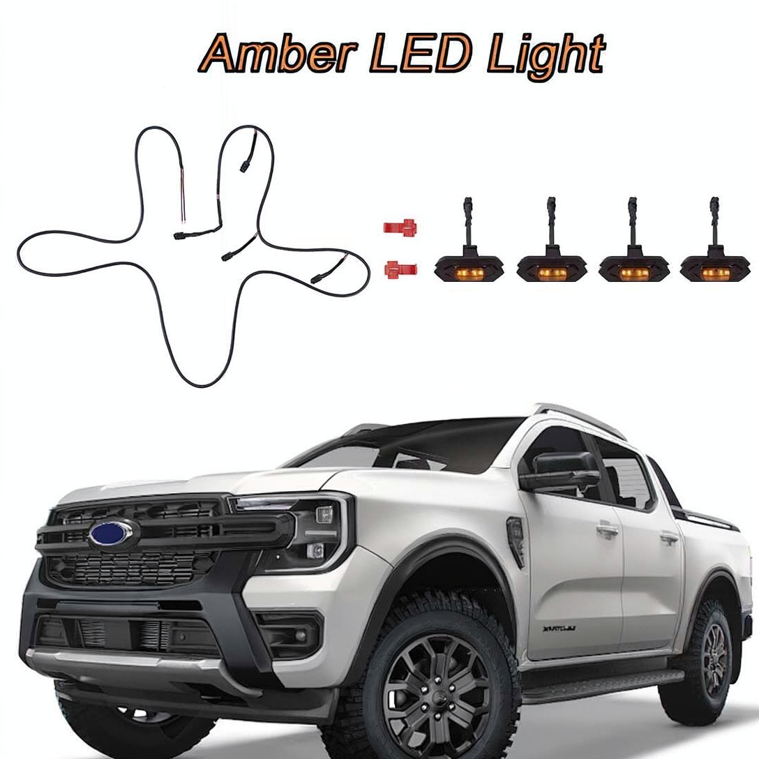 Ford Ranger Next-Gen Wildtrak Style Front Grille with LED Marker Lights (Amber or White)