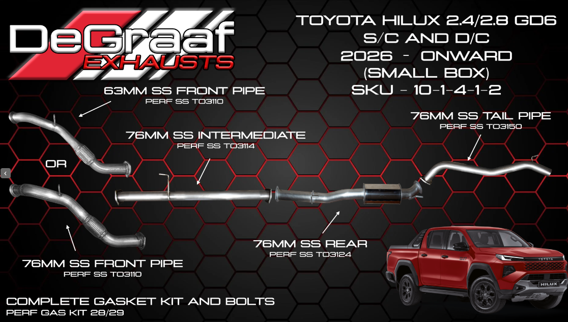 DeGraaf Performance Pipe (Small Box) | Toyota Hilux 2.4/2.8 Travo GD-6  (2016-2026)
